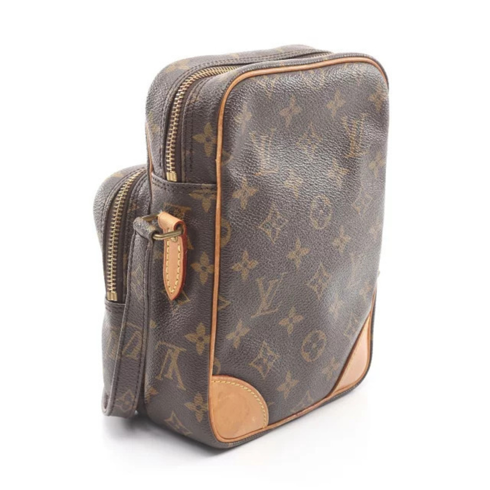 Louis Vuitton Canvas Monogram Leather Amazon Brown Bag Shoulder Brown